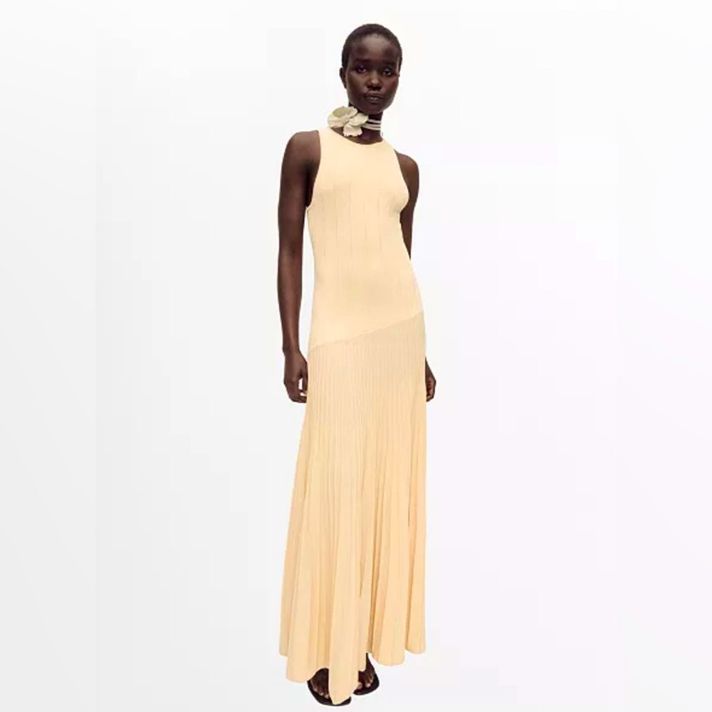 Butter Yellow Mango Knit Dress